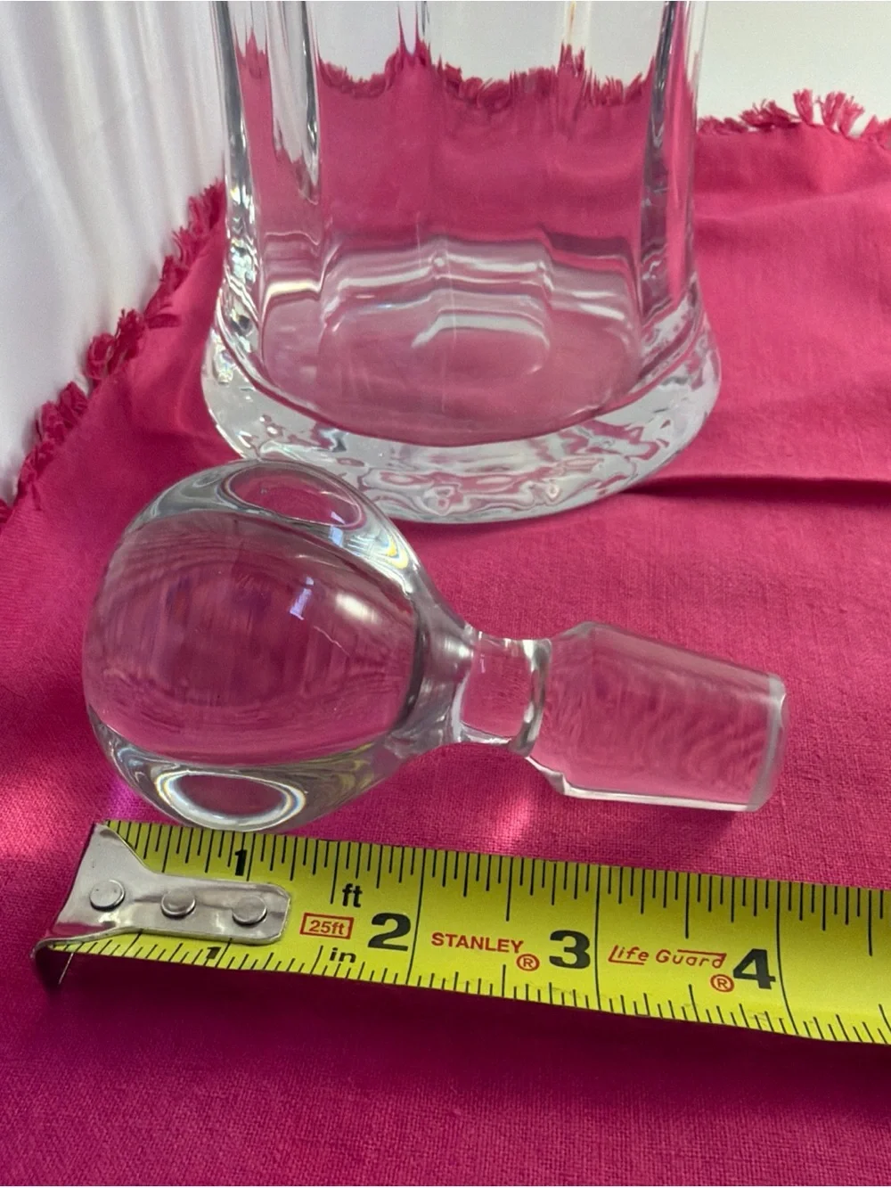 Vintage Hand Blown Bell Shaped Decanter Crystal with Stopper